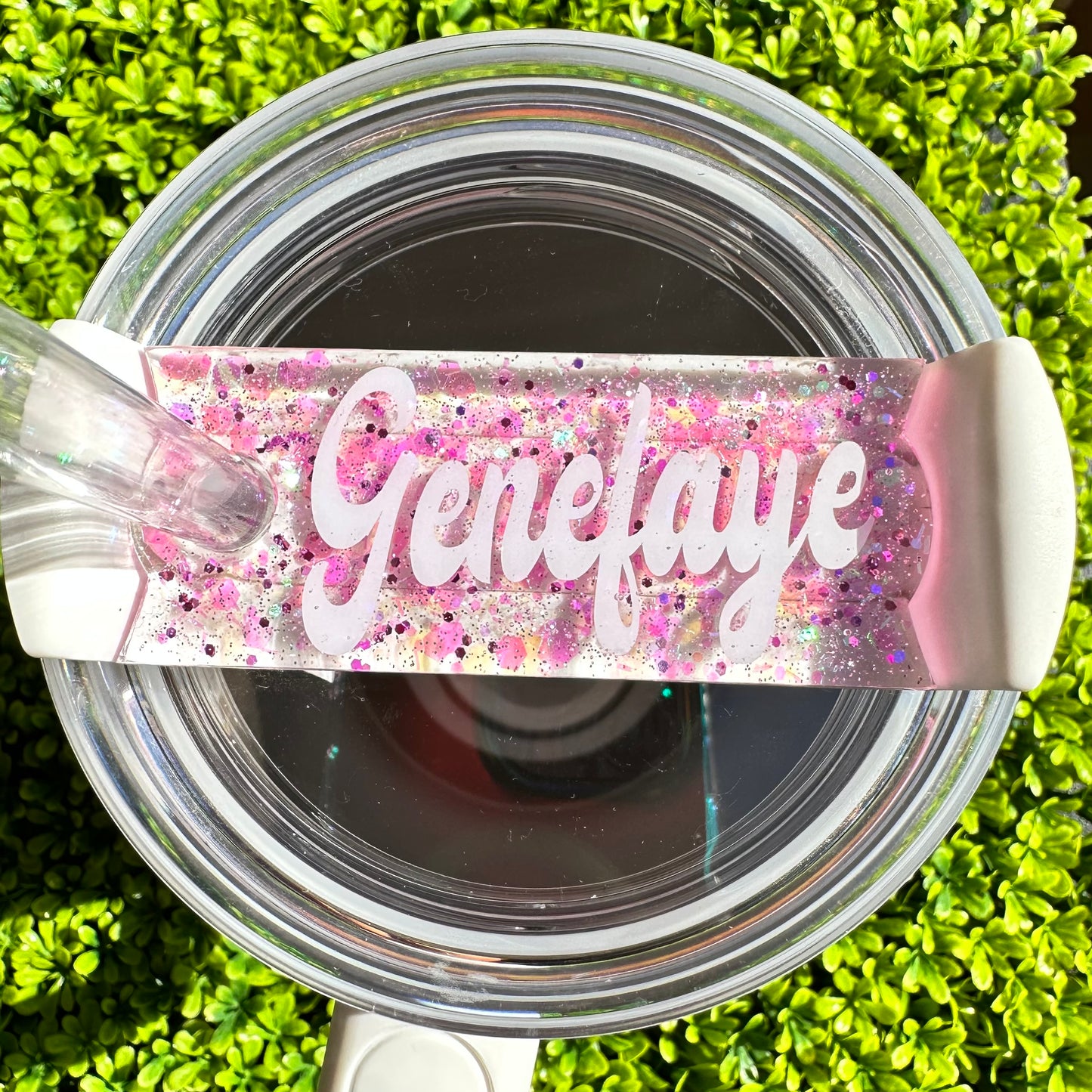 Pink Carnation Stanley Cup Name Plate